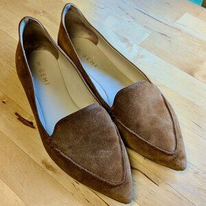 M. Gemi Gia pointed-toe brown suede flat